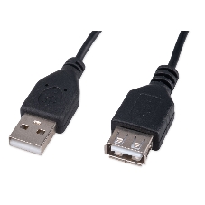 Кабель-удлинитель USB2.0 Гарнизон GCC-USB2-AMAF-3M, AM/AF, медь, 3м, черный, пакет