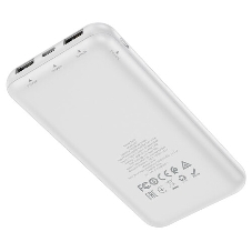 Портативный аккумулятор 10000mAh 2USB+1Type-C+1Micro USB 2.0A Hoco J158A (White)