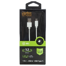 Кабель Cactus CS-USB.A.USB.C-1.2 USB (m)-USB Type-C (m) 1.2м белый блистер