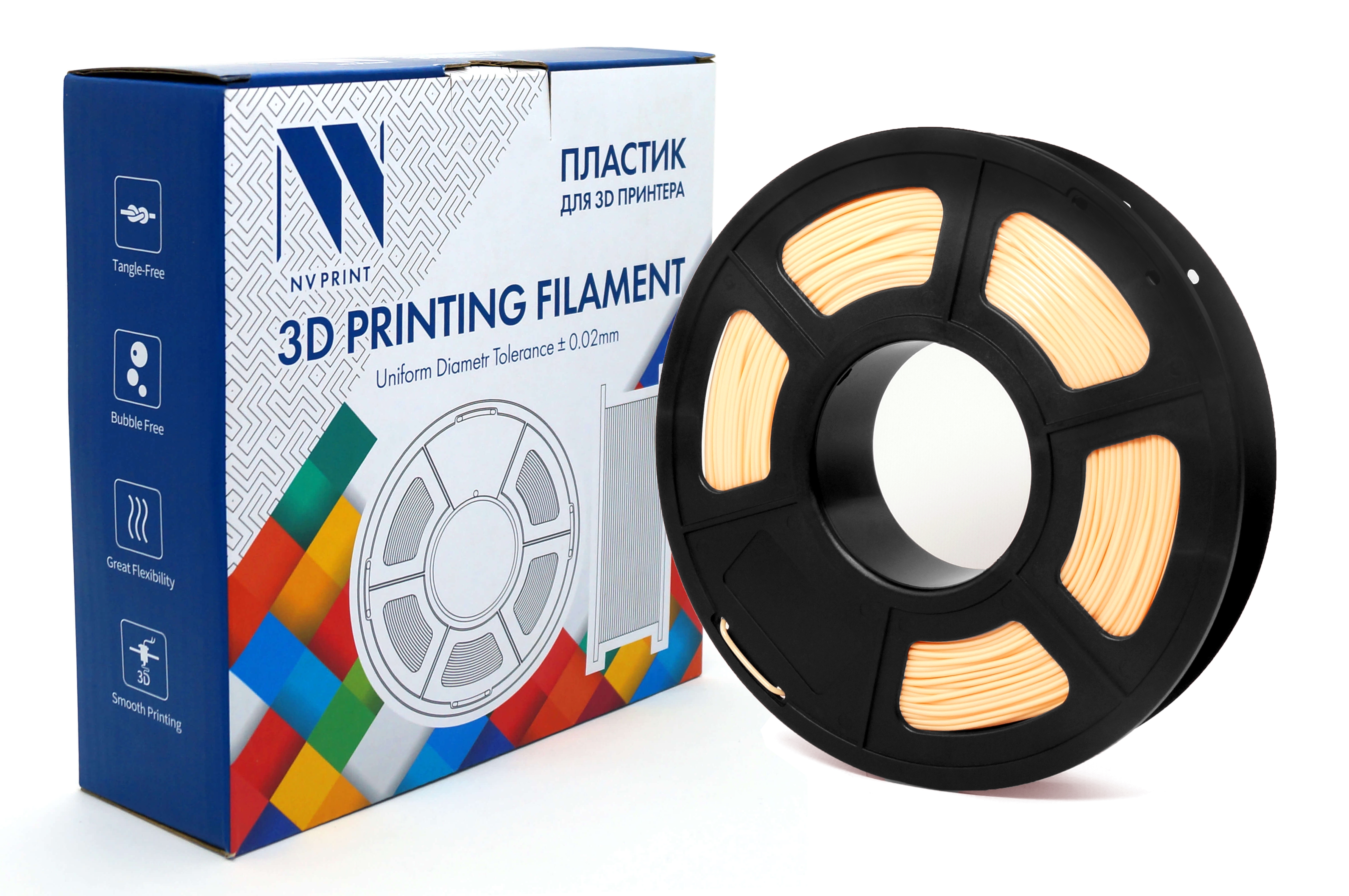 Филамент NVPrint TPU Skin для 3D печати диаметр 1.75мм масса 0,5 кг
