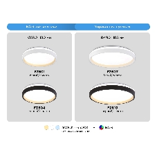 Светодиодный светильник RGB Ambrella light FZ610 BK/GD черный/золото IP20 66W 3000K-6500K+RGB D490*85 (ПДУ ИК)