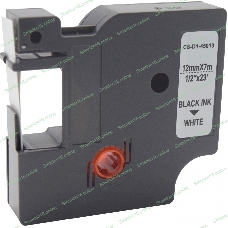 Картридж ленточный Cactus CS-D1-45013 12мм, черный шрифт, белый фон, 7м для DYMO LM 160, 210D, 280, PnP, 420P, 500 TS; Rhino Pro 6000, 5200, 4200