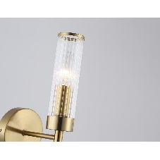 Настенный светильник Ambrella light LH55164 BS/CL латунь/прозрачный E14 max 40W 155*100*245