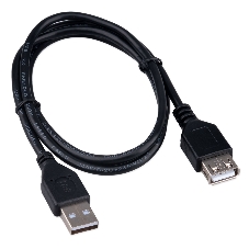 Кабель-удлинитель USB2.0 Cablexpert CCP-USB2-AMAF-1M, AM/AF, медь, двойн.экран, Pro, 1м, черный, пакет
