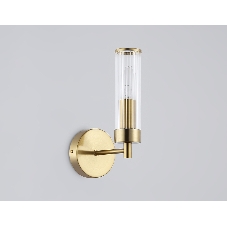 Настенный светильник Ambrella light LH55164 BS/CL латунь/прозрачный E14 max 40W 155*100*245
