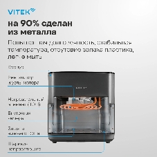 Аэрогриль Vitek VT-AF0001 темно-серый/черный, 2000 Вт, 8 л, сенсор, 12 программ