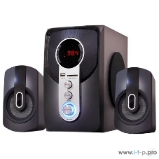Мультимедийная акустическая система GINZZU GM-405 2.1 с Bluetooth. Выходная мощность (RMS) 40 Вт. Диапазон воспроизводимых частот: 40Гц - 20КГц. Встроенный аудио-плеер: SD-card, USB-flash до 32 Gb. FM радио: 87.5МГц - 108.0МГц. Вход AUX: стерео вход (2RCA). Пульт дистанционного управления - 21 кнопка. Эквалайзер: обычный, джаз, рок, поп, классика.