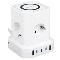 Сетевой фильтр Qumo Power Block System PD + Fast Wireless SFU2PD (P-0010) белый, 4 розетки