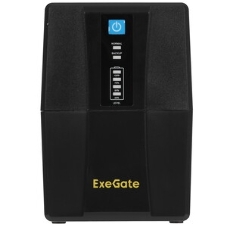 Источник бесперебойного питания ExeGate Power Back BNB-650.LED.AVR.2SH.RJ.USB (650VA/360W, LED, AVR,2*Schuko, RJ45/11, USB, батарея 12V 7.2Ah, Black)