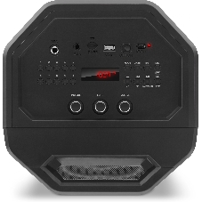 Мобильные колонки SVEN PS-655 2.0 черные (2x25W, mini Jack, USB Type-C, USB flash, Bluetooth, FM, micro SD, ПДУ, LED экран, 4400 мA, RGB подсветка)