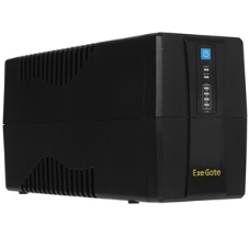 Источник бесперебойного питания ExeGate Power Back BNB-650.LED.AVR.2SH.RJ.USB (650VA/360W, LED, AVR,2*Schuko, RJ45/11, USB, батарея 12V 7.2Ah, Black)
