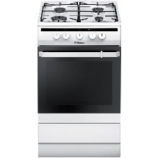 Плита газовая Hansa FCGW51001 белый, конфорок 4 шт, духовка 56 л, 50 см x 85 см x 60 см