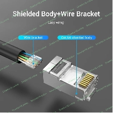 Коннектор Vention IDFR0-50 RJ45 (8p8c), FTP, cat. 6A, под витую пару, экранированный (50шт.)