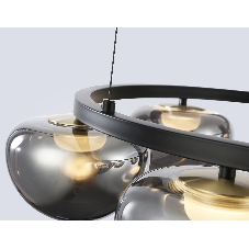 Подвесной светодиодный светильник Ambrella light LH12003/6 BK/GD/SM черный/золото/дымчатый 36W 3000K D760*175