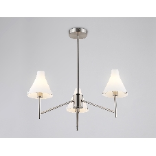 Люстра Ambrella light LH57121/3 SN/FR никель/белый матовый E14/3 max 40W D650*590