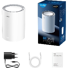 Маршрутизатор Cudy BE3600 Wi-Fi 7 Mesh Solution Gigabit Dual Band 1-Pack, Chipset Broadcom, 802.11be/ax/ac/a/b/g/n, 2882Mbps at 5GHz + 688Mbps at 2.4GHz, 3 x 10/100/1000Mbps Ports, Internal antennas, Zerotier/PPTP/L2TP/OpenVPN/WireGuard, MLO, MU-MIMO, Guest network, WPS, DDN