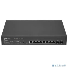 Коммутатор TP-Link JetStream 10-Port Gigabit Smart Switch with 8-Port PoE+, 8× Gigabit PoE+ Ports, 2× Gigabit SFP Slots, 802.3at/af, 150 W PoE Power, 1U 13-inch Rack-mountable Steel CaseIntegration with Omada SDN Controller, 802.1Q VLAN, STP/RSTP/MSTP, IGMP Snoopi