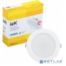 Светильник светодиодный IEK LDVO0-1612-09-4000-K01 ДВО 1612 белый круг 9Вт 4000К IP20 пластик. корпус, диам 118 мм