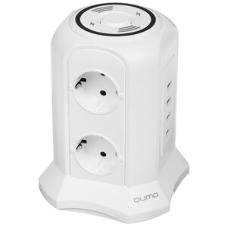 Сетевой фильтр Qumo Power Tower Pro + Wireless SFU2 (P-0010) черный, 6 розеток