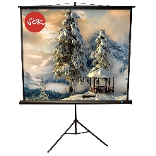 Экран 150x150 см TriScreen 1:1 напольный рулонный белый84' Matt White (MW), черный корпус