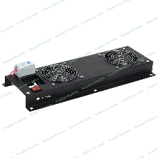 Вентиляторная панель с выключателем и термостатом 2 модуля черная FM05-22M ITK