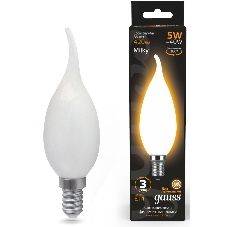 Лампа светодиодная Gauss Filament Свеча на ветру E14 5Вт 2700К OPAL