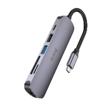 Док-станция Hoco HB28, USB Type-C, USB 3.0/PD100W/SD/TF/USB 2.0/HDMI, USB Type-C