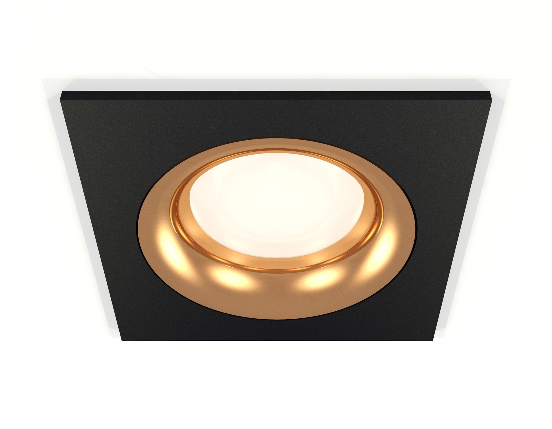 Комплект встраиваемого светильника Ambrella light XC7632005 SBK/PYG черный песок/золото желтое полированное MR16 GU5.3 (C7632, N7014)