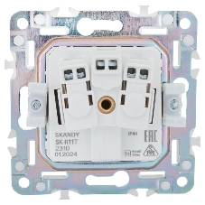 SKANDY Розетка 1-местная с заземлением с защитными шторками и крышкой 16А IP44 SK-R11T титан