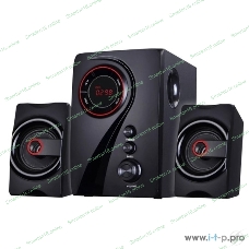 Мультимедийная акустическая система GINZZU GM-406 2.1 с Bluetooth. Выходная мощность (RMS) 40 Вт. Диапазон воспроизводимых частот: 40Гц - 20КГц. Bluetooth: V2.1. Встроенный аудио-плеер: SD-card, USB-flash до 32 Gb. FM радио: 87.5МГц - 108.0МГц. Вход AUX: стерео вход (2RCA). Пульт дистанционного управления - 21 кнопка. Эквалайзер: обычный, джаз, рок, поп, классика.