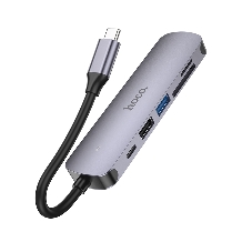 Док-станция Hoco HB28, USB Type-C, USB 3.0/PD100W/SD/TF/USB 2.0/HDMI, USB Type-C