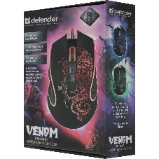 Мышь проводная Defender Venom GM-640L черный, 3200 dpi, USB, кнопки - 8