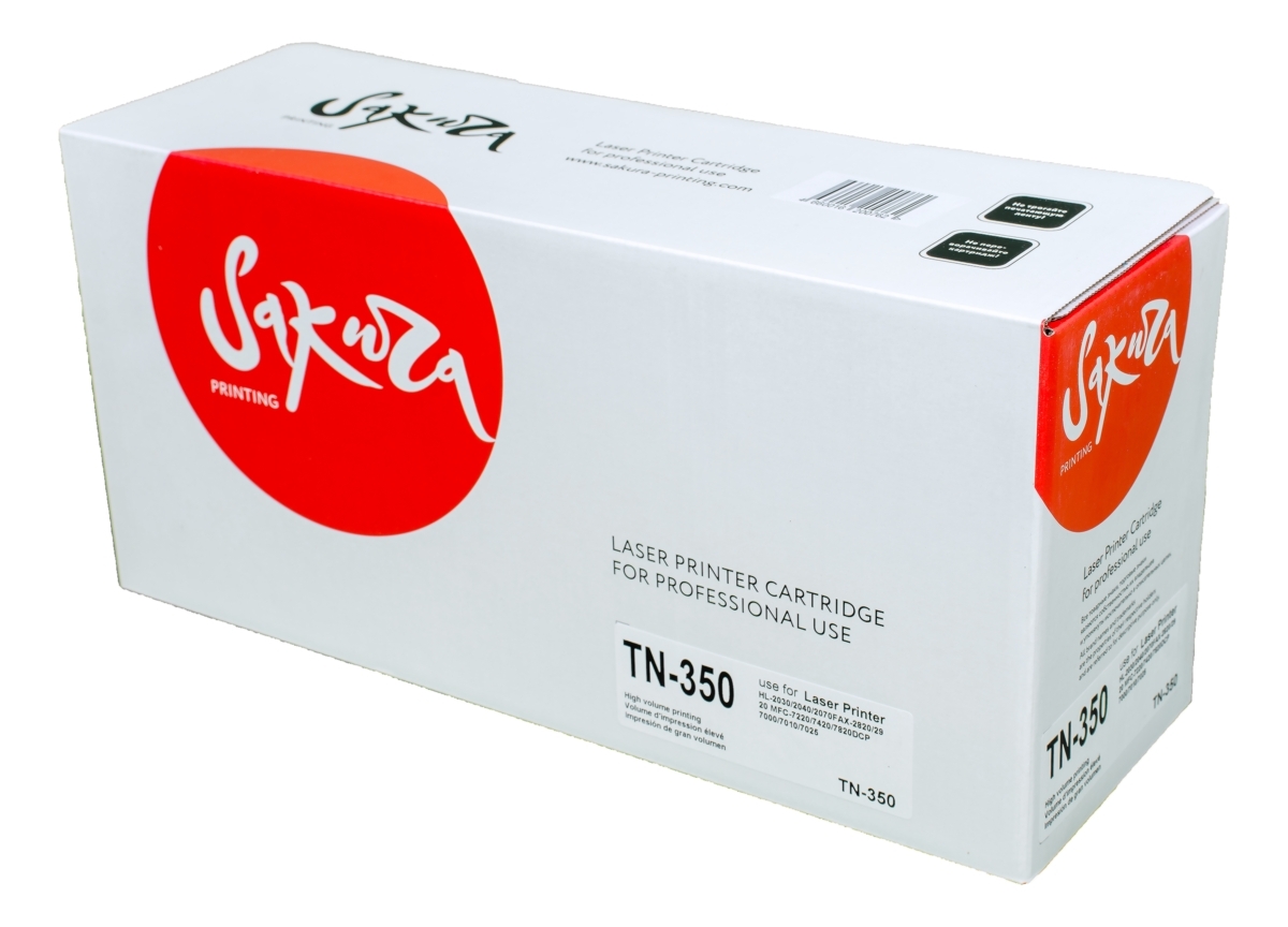 Картридж лазерный Sakura TN2000/2025/2050/350 для Brother HL-2035/2037/2040/2070N FAX-2820/2920 MFC-7220/7420/7820N DCP 7000 series, черный, 2500 к.