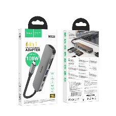 Док-станция Hoco HB28, USB Type-C, USB 3.0/PD100W/SD/TF/USB 2.0/HDMI, USB Type-C