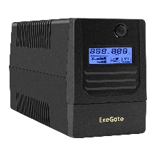 Источник бесперебойного питания ExeGate Smart LB-850.LCD.AVR.2SH (850VA/510W, LCD, AVR, 2*Schuko, батарея 12V 9Ah, черный)