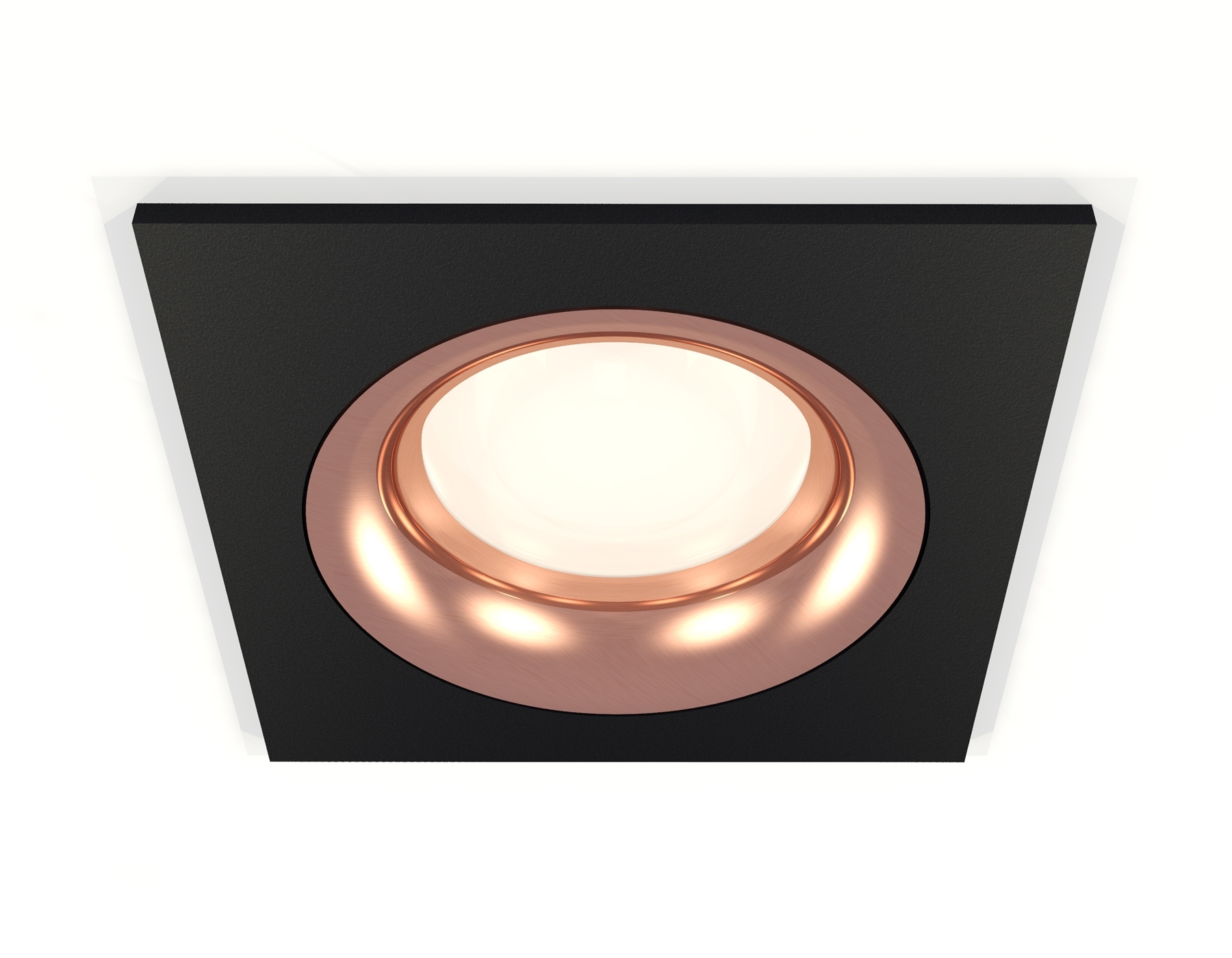 Комплект встраиваемого светильника Ambrella light XC7632006 SBK/PPG черный песок/золото розовое полированное MR16 GU5.3 (C7632, N7015)