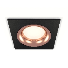 Комплект встраиваемого светильника Ambrella light XC7632006 SBK/PPG черный песок/золото розовое полированное MR16 GU5.3 (C7632, N7015)