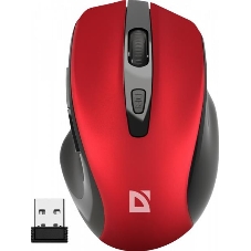 Мышь беспроводная Defender Prime MB-053 красный, 1600 dpi, радиоканал, USB, кнопки - 6