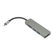 Адаптер Type-C на HDMI, USB 3.0*2 + SD/TF для MacBook, серебро Адаптер Type-C на HDMI, USB 3.0*2 + SD/TF для MacBook, серебро
