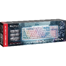 Клавиатура проводная Defender Hawk GK-418, USB, белый/голубой