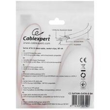 Кабель интерфейсный SATA Cablexpert CC-SATAM-DATA90-0.8M, 80 см, угловой разъем, 7pin/7pin, защелка, пакет
