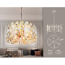Светильник Ambrella light TR5061/6 GD/CL золото/прозрачный E14/6 max 40W D500*938