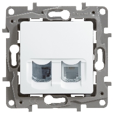 Розетка компьютерная ETIKA RJ11+RJ45 кат. 5 UTP, белый ETIKA Розетка RJ11+RJ45 кат. 5 UTP, белый