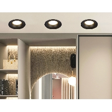 Встраиваемый точечный светильник Ambrella light TN102809 BK черный GU5.3 D90*35