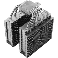 Кулер для процессора Thermalright Royal Pretor 130 (4-pin PWM, 158мм, Ni/Cu, 6x6мм, 1x120+1x130мм, 80.45CFM/81.88CFM, 29.4dBA/28.3dBA, 2150PM/1750RPM, S: 1200, 1700, 1851, 2011, 2066, 115X, AM4, AM5, silver, black)
