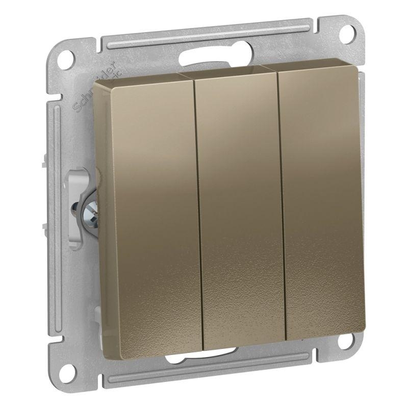 Механизм выключателя 3-кл. AtlasDesign (сх.1+1+1) 10АХ шампань SchE ATN000531