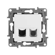 Розетка компьютерная ETIKA RJ11+RJ45 кат. 5 UTP, белый ETIKA Розетка RJ11+RJ45 кат. 5 UTP, белый