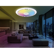Музыкальный светодиодный светильник Ambrella light FZ710 WH белый IP20 40W 3000-6500K+RGB Music 370*56 (ПДУ ИК)