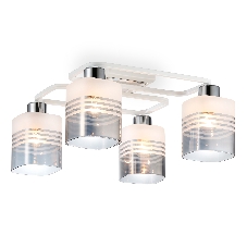 Светильник Ambrella light TR303205/4 WH/CH/SM/FR белый/хром/дымчатый/белый матовый E27*4 max 60W 370*370*200