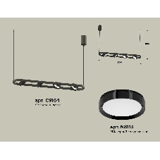 Светильник Ambrella light XB9164100/4 SBK/PBK черный песок/черный полированный GX53 (C9164, N8113)